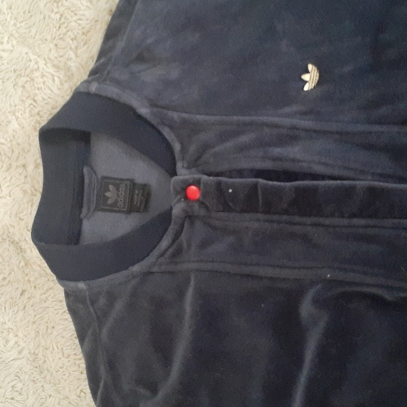 Adidas Rare Blokecore Vintage Y2K 70s  Velour Short Sleeve Jacket Leather Sneaks - Picture 9 of 12